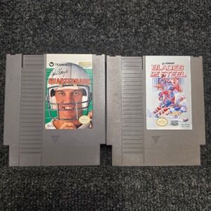 NES Game Lot Blades of Steel & John Elway's Quarterback Nintendo Entertainment
